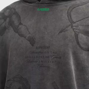 ผู้ผลิตเสื้อผ้า เสื้อฮู้ดดี้ผู้ชายทรงปกติ ผ้าฟลีซผสมสแปนเด็กซ์/คอตตอน ลายอนิเมะ สำหรับฤดูหนาว - Product Image 2