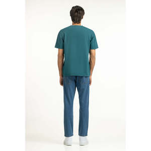 T-shirt en coton molletonné épais à manches courtes pour homme, coupe décontractée, col rond, avec logo personnalisé en relief – Vente en gros OEM/ODM pour marques privées - Product Image 5