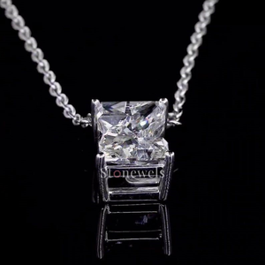 Unisex HPHT/CVD Lab Grown Diamond Colgantes finos y dijes Plata Blanco Chapado en oro DEF Z Letra IGI/GIA Certificado Joyas - Product Image 3