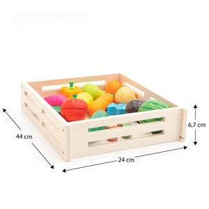 ROBINCOOL Juego de Juguetes de Cocina y Comida de Madera, Incluye Frutas, Verduras, Utensilios y Sistema - Product Image 4