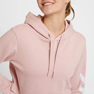 Sudadera con capucha de algodón 100% personalizada para mujer, Jersey informal de gran tamaño con logotipo frontal recortado con capucha para la temporada de invierno - Product Image 4