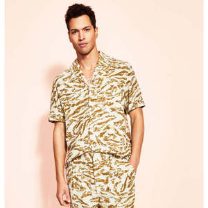 Pantaloni da Uomo Royalty Maluma in Vera Pelle Marrone con Pieghe, Taglia M, Logo Personalizzato, Cerniera, Stampa Animale Colorata - Product Image 2