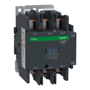 Contattore Schneider Electric LC1D806K7 TeSys Deca 3P(3NO) per AC-3/AC-3e <=440V 80A 100V AC 50/60Hz con terminali a morsetto ad anello - Product Image 1