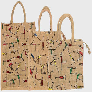 Producto de Venta caliente de alta calidad logotipo personalizado yute bolsa de compras bolsa de lona de algodón artículo personalizado estilo patrón carta promoción Aus - Product Image 4