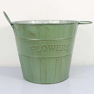 Seaux à fleurs ronds avec poignées Planteur pour la maison et le jardin - Product Image 2