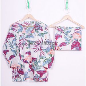 Ensemble de chemise de nuit longue de meilleure qualité pour femmes fait à la main en Inde motif floral confortable toutes saisons pour cadeau de fête des mères - Product Image 6