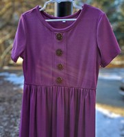 Robe longue en maille côtelée Orchid, unie, naturelle, douce et extensible, élégante et décontractée pour femme, coupe trapèze, taille naturelle