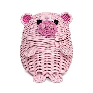 Panier en forme de cochon, contenants à bas prix, organiseur de rangement pour enfants, jolis paniers en rotin pour enfants - Product Image 2