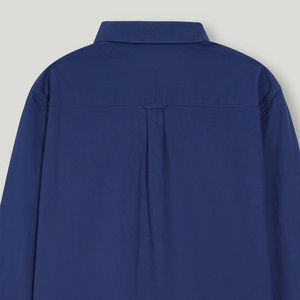 เสื้อเชิ้ตผ้าคอตตอน100% ลายดอกไม้ลำลองสำหรับผู้ชายใส่ฤดูร้อนระบายอากาศได้ป้องกันการหดตัวปรับแต่งสีกรมท่า - Product Image 5