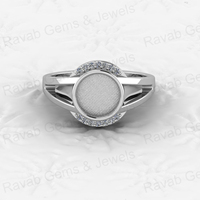 Hochwertige 925er Sterlingsilber 8mm Halbfassung Rohlinge für geflochtene Ringe mit Zirkonfassung – DIY-Schmuckzubehör für Muttermilch-Schmuck