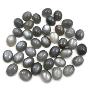 Lote de 32 Cabujones Ovalados de Piedra Lunar Gris Natural de 8x10 MM, 100 CT, Certificados por IGI, Ojo de Gato, Piedras Preciosas Sueltas - Product Image 2