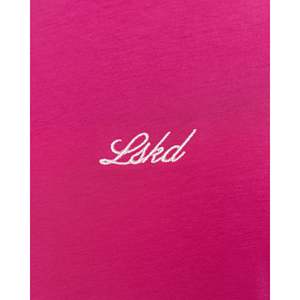 Go-To Script FLXCotton Oversized Tee for <b>Women</b>-Breathable Solid Crop <b>Top</b> in Ultra <b>Pink</b>-White Fitted One Size - Product Image 6