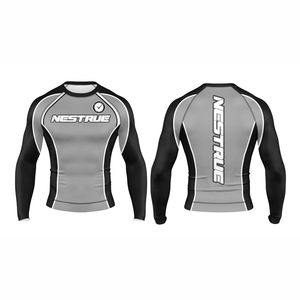 Meilleures ventes Rash Guard MMA BJJ personnalisé anti-UV, vêtements de sport, couleur unie, séchage rapide, respirant, vente en gros pour hommes - Product Image 1