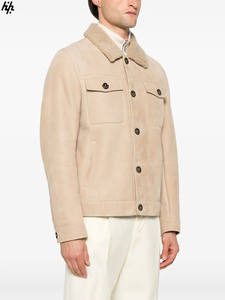 Chaqueta de Cuero Marrón Sofisticada con Cuello Alto, Diseño Moderno, Material Premium, Versátil, Transpirable y Resistente al Viento para Invierno - Product Image 3