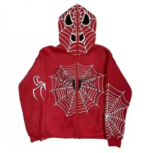 El mejor artículo, ropa de calle informal para hombre, Sudadera con capucha de araña, selección superior de moda con logotipo personalizado, cuello con capucha de patrón sólido de algodón 100% - Product Image 5