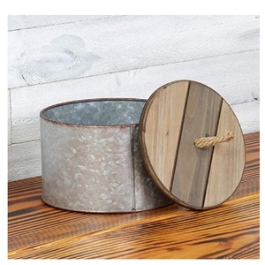 Retro Style Long Round Galvanized <b>Storage</b> <b>Container</b> Durable And Functional Organizer Perfect For <b>Kitchen</b> Home And Daily Uses - Product Image 3