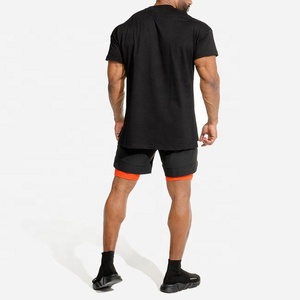 เสื้อยืดออกกำลังกายสำหรับผู้ชายขนาดใหญ่กว่า240กรัมเสื้อยืดเข้ารูปพิมพ์โลโก้100% กำหนดเอง - Product Image 3