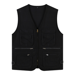 Fermeture éclair unisexe Polyester coton gilets respirant travail gilets avec doublure pour hommes et femmes vêtements de travail - Product Image 1
