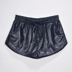 S-2XL New Women's Sexy Metallic Casual Shorts Multicolor Splash-proof PU <b>Sequin</b> Drawstring Closure Elastic Waist - Product Image 5
