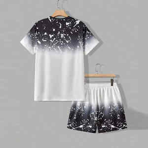 ชุดเสื้อยืดแฟชั่นแขนสั้นสำหรับผู้ชายชุดเสื้อยืดผ้าฝ้ายระบายอากาศได้ดีสำหรับเล่นกีฬามีให้เลือกฤดูร้อน - Product Image 4