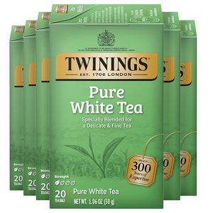 Twinings Pure White <b>Tea</b> Individually Wrapped Bags, 20 Count (Pack of 6) 120 Teabags - Product Image 4