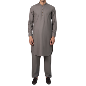 Ropa de fiesta informal Shalwar Kameez para hombres paquistaníes, tela de algodón de secado rápido estirable ajustada - Product Image 1