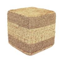 Pouf carré à rayures tissées Décoration de la maison Matériaux naturels Écologique Fabriqué au Vietnam Vente en gros durable