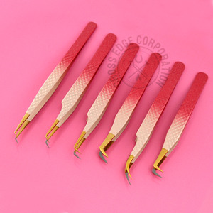 ที่หนีบขนตาแบบปรับแต่งได้คีมหนีบขนตา90องศาคลาสสิกปลายปากคีบปลายยาวแบบแยกความดัง - Product Image 1