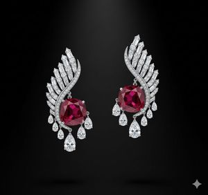 Pendientes de Diamante Redondo Brillante Cultivado en Laboratorio con Plata de Ley 925, Certificado IGI, para Fiestas, Diamante Americano - Product Image 1