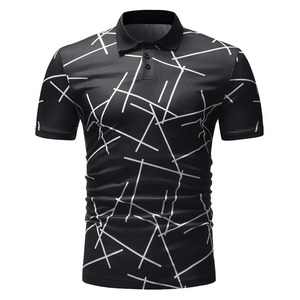 Polo de golf pour hommes Polo vierge brodé 100% coton polyester à manches courtes anti-rides T-shirts pour hommes Polo - Product Image 1