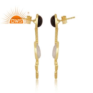 Best Selling Sterling Silver Natural Rainbow <b>Moonstone</b> And Labradorite Gemstone Dangle <b>Earring</b> Jewelry For Women Gift For Her - Product Image 3