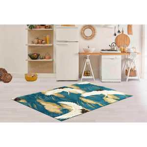 Tapis d'art japonais avec oiseaux grue, tapis imprimé, lavable en machine, abstrait, luxueux, tapis fin non tissé - Product Image 3