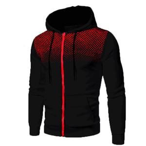 Nouveaux vêtements de sport pour hommes Pull Over Hoodies Hommes Automne et Hiver Heavyweight Zipper à manches longues Spray Spot Hoodies - Product Image 2