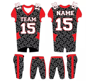 Últimos diseños Tops Uniforme de fútbol americano Jersey de fútbol americano bordado sublimado de alta calidad con pantalones acolchados - Product Image 3