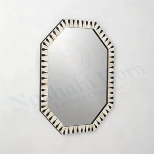 Cadre de miroir incrusté d'os de luxe miroir mural incrusté d'os miroir incrusté d'os de meilleure qualité par Noshahi corne animer outre-mer de l'inde - Product Image 6