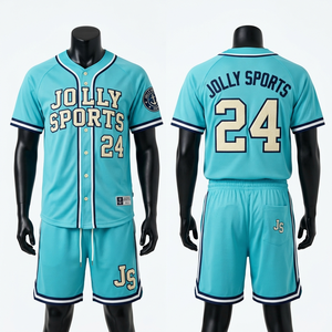Ensemble short et maillot de baseball pour homme en coton et polyester, broderie marine, patch chenille, personnalisable - Product Image 5
