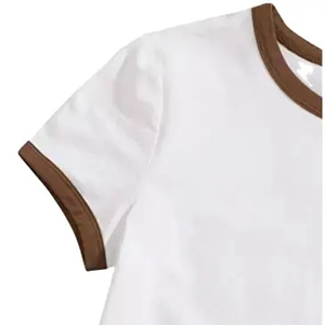 Best Price Jazo Industries Custom Made Women's Summer Breathable 100% Cotton Short Sleeve Solid Crop Top Front Logo Factory New - Product Image 4