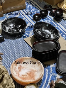 Bol en forme de Casa en résine de style américain Couleur corne foncée Tourbillon Eco-Friendly Handmade Table Centerpiece for Party Home Hotel - Product Image 6