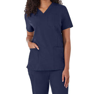 Summer Hospital Scrubs Nursing Uniform Manufacturer Five <b>Pocket</b> V-Neck Hospital Uniform Nurse Medical Scrub Top for Men - Product Image 1