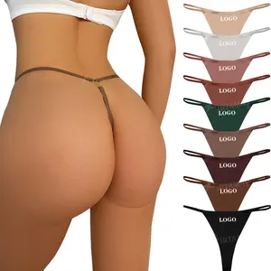 Airtamay Onzichtbare Fancy Thongs Ring Gesp Decoratie Effen Sexy Calcinha Fio Tandheelkundige Voor Dames Vrouwen Ondergoed Tanga T-back