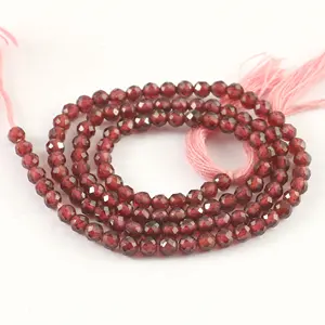 Cuentas con forma de Rondelle facetadas, granate rojo, máquina de granate, cuentas cortadas, venta al por mayor, joyería