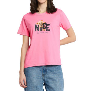 Camisetas de Mujer 2026, 100% Algodón, Cuello Redondo, Manga Corta, Logotipo Bordado, Transpirables, con Estampado - Product Image 1