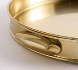 Luxury Oval <b>Gold</b> Stainless Steel Serving Tray Metal Platter Single Tier Tableware for <b>Desk</b> Home Storage Organization - Product Image 2