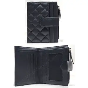 Quilted Real Leather Purse Wallets for Women Fashionable Short Fashion GENUINE Leather Hasp Goat Leather