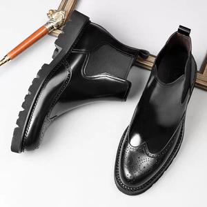 Chaussures Oxford décontractées et habillées pour hommes en cuir véritable souple, imperméables, respirantes, à boucle auto-agrippante, à bout pointu et légères - Product Image 2