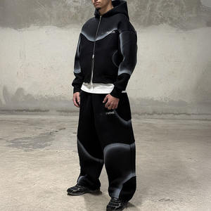 Ropa deportiva informal personalizada para hombre, sudadera de peso pesado, sudadera Vintage de algodón con cremallera, pantalones de chándal cortavientos, chándal de gran tamaño - Product Image 1