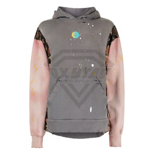 Nuevo diseño, venta al por mayor, sudaderas con capucha desgastadas para hombres, diseño de color único, tu propia ropa de calle, Sudadera con capucha desgastada para hombres - Product Image 1