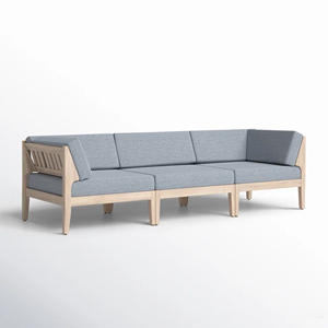 Sofá de tres plazas Patio Jardín Madera de teca maciza con cojín Mueble nuevo de la mejor calidad-Ola - Product Image 4