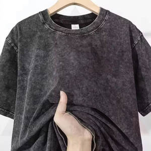 เสื้อยืดผู้ชายสไตล์วินเทจทรงโอเวอร์ไซส์ ลวดลายย้อมสีแบบแอซิด ระบายอากาศได้ดี สตรีทแวร์ ฮิปฮอป ผ้าฝ้าย 100% รับสกรีนโลโก้ - Product Image 3