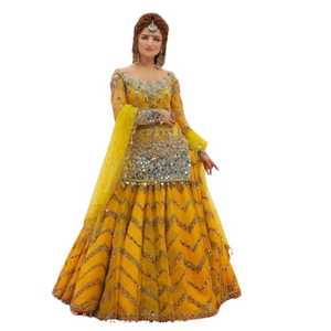 Indian Pakistani Hurry up Look <b>Bride</b> Special Indian Pakistani Latest Lehenga Bridal Women Long Wedding <b>Dress</b> By AA IMPEX - Product Image 1